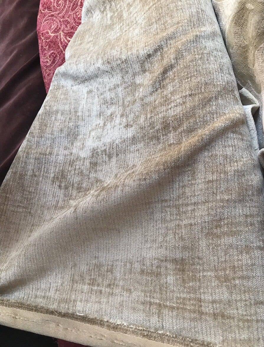 Fancy Styles Fabric - Wholesale Fabric - SWATCH- Designer Velvet Chenille Fabric - Antique Taupe Beige - Upholstery2