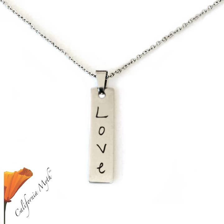 Love Bar Pendant Necklace for wholesale by California Myth