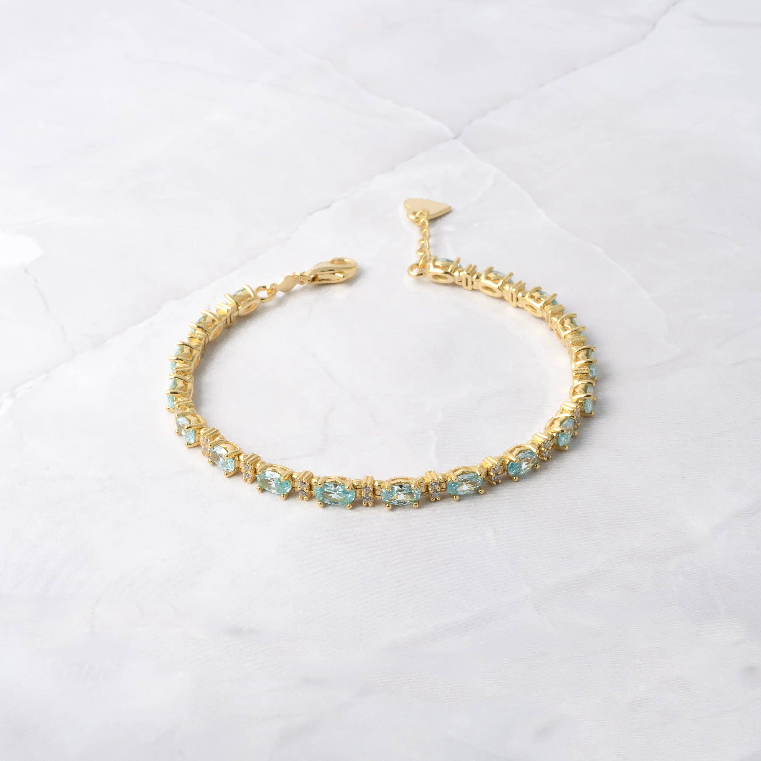 Sami Jewels – Engroshandel Tennisarmbånd – Aquamarine armbånd i tennisstil6