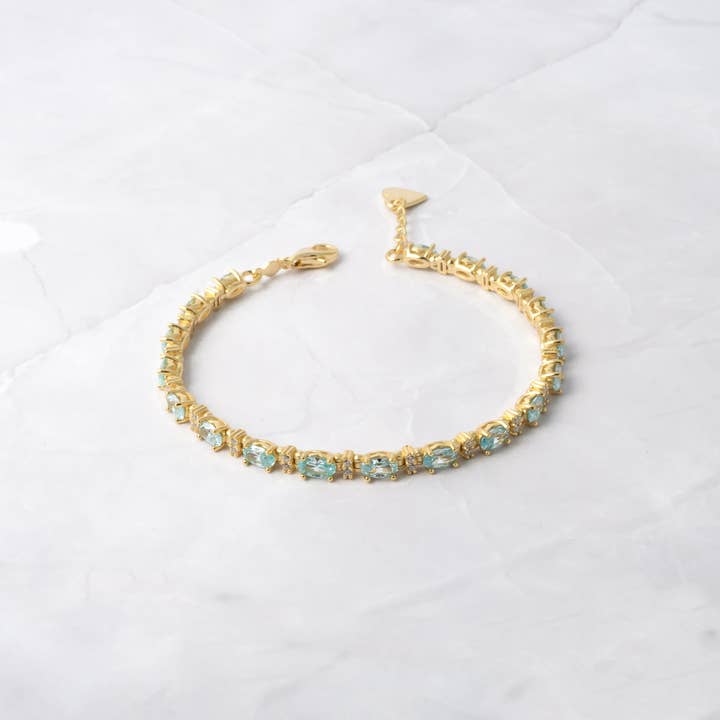 Sami Jewels – Engroshandel Tennisarmbånd – Aquamarine armbånd i tennisstil6