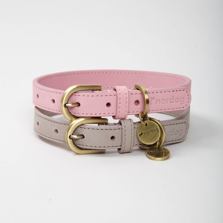 Nordog – Großhandel Haustierhalsband – Hund – Thomas Hundehalsband Candyfloss aus italienischem Nubukleder2