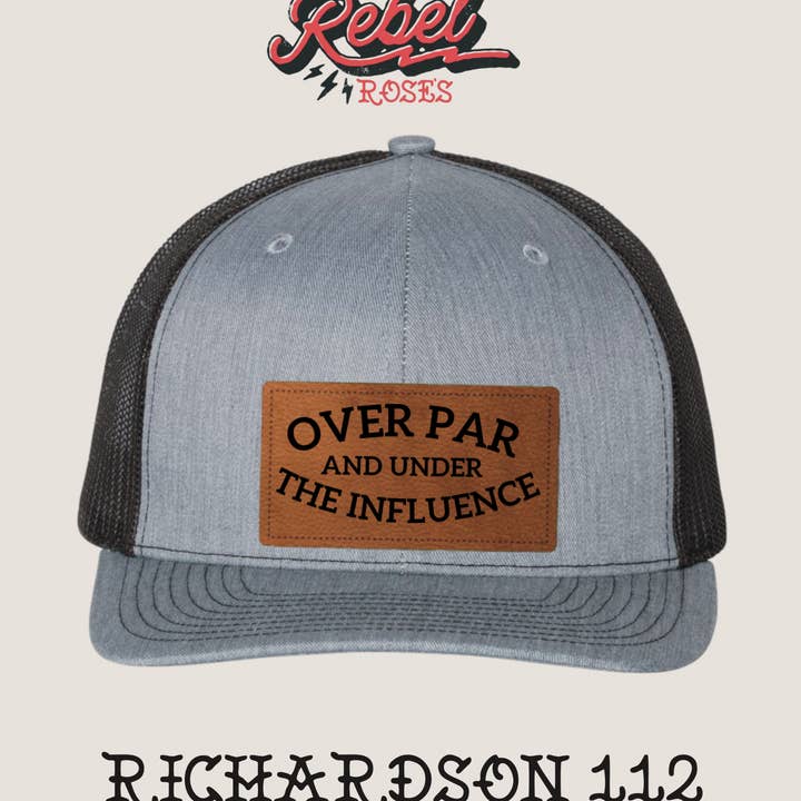 Men’s Richardson trucker hat, golf, man gift, leather, dad for wholesale by Rebel Roses