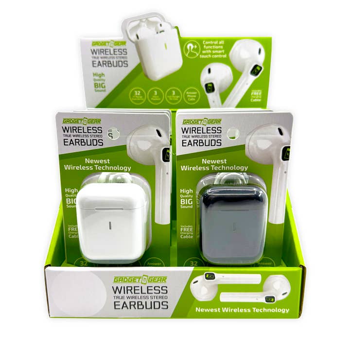 Novelty Brands - Wholesale Retailer Display - Accessories - Gadget Gear Bluetooth Earbuds w/ Case Assortment - 6/Display1