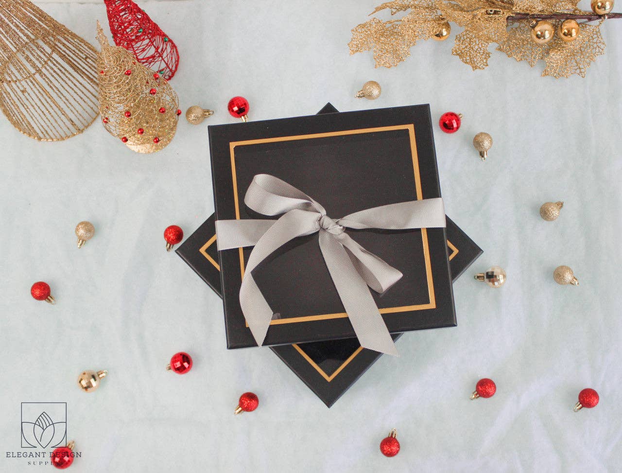 Elegant Design Supply – Caixa de presente por atacado – Caixa de Presente Quadrada com Tampa Transparente e Fita - Várias Cores - Para Arranjos de Flores/ Presentes / Morangos com Chocolate de Luxo9