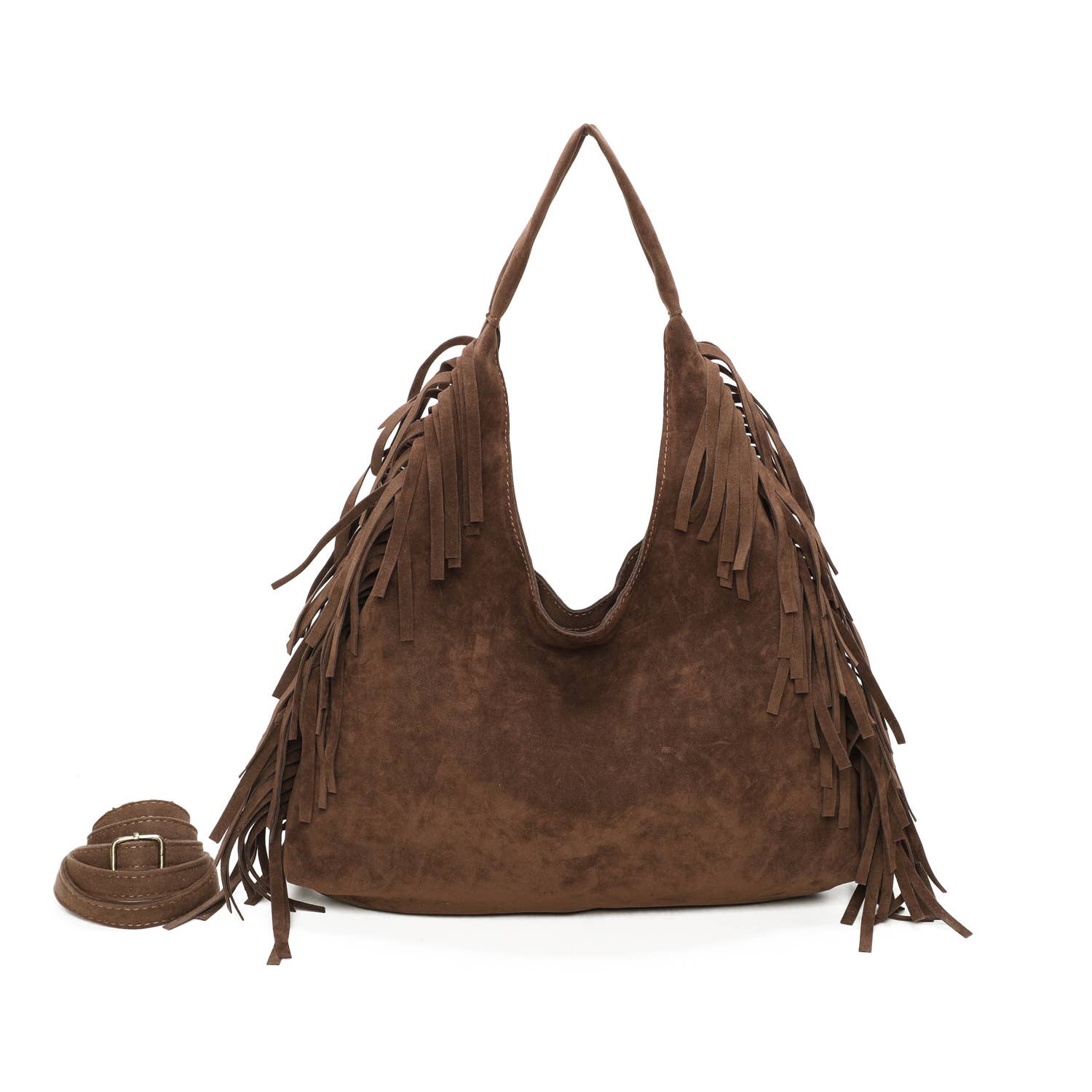 INES DELAURE - Wholesale Shoulder Bag - Women's - Soft tote with fringes5