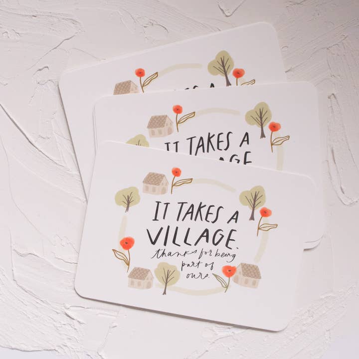 Het kost een dorp Bedankt ansichtkaarten – Ouderschap Dankbaarheid voor wholesale door give with joy