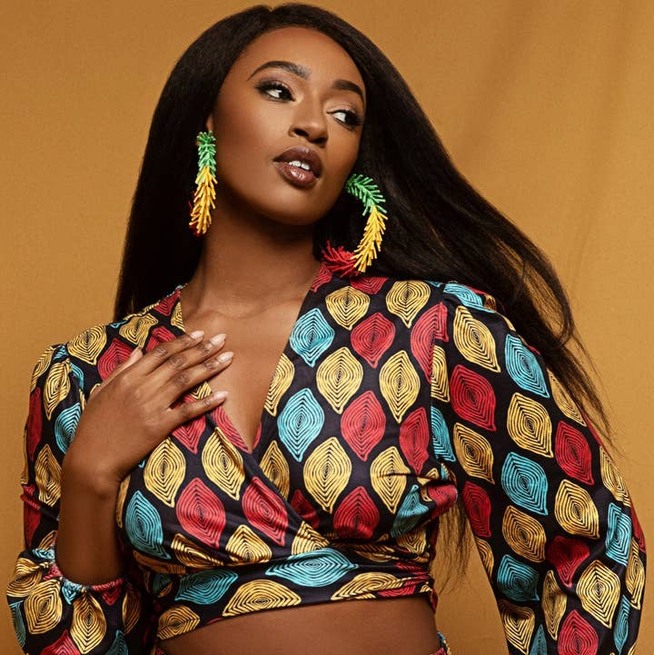 Nina Cheyenne Apparel - Wholesale Top & Skirt Set - Women's - Nadia African Geo Print Skirt Set4