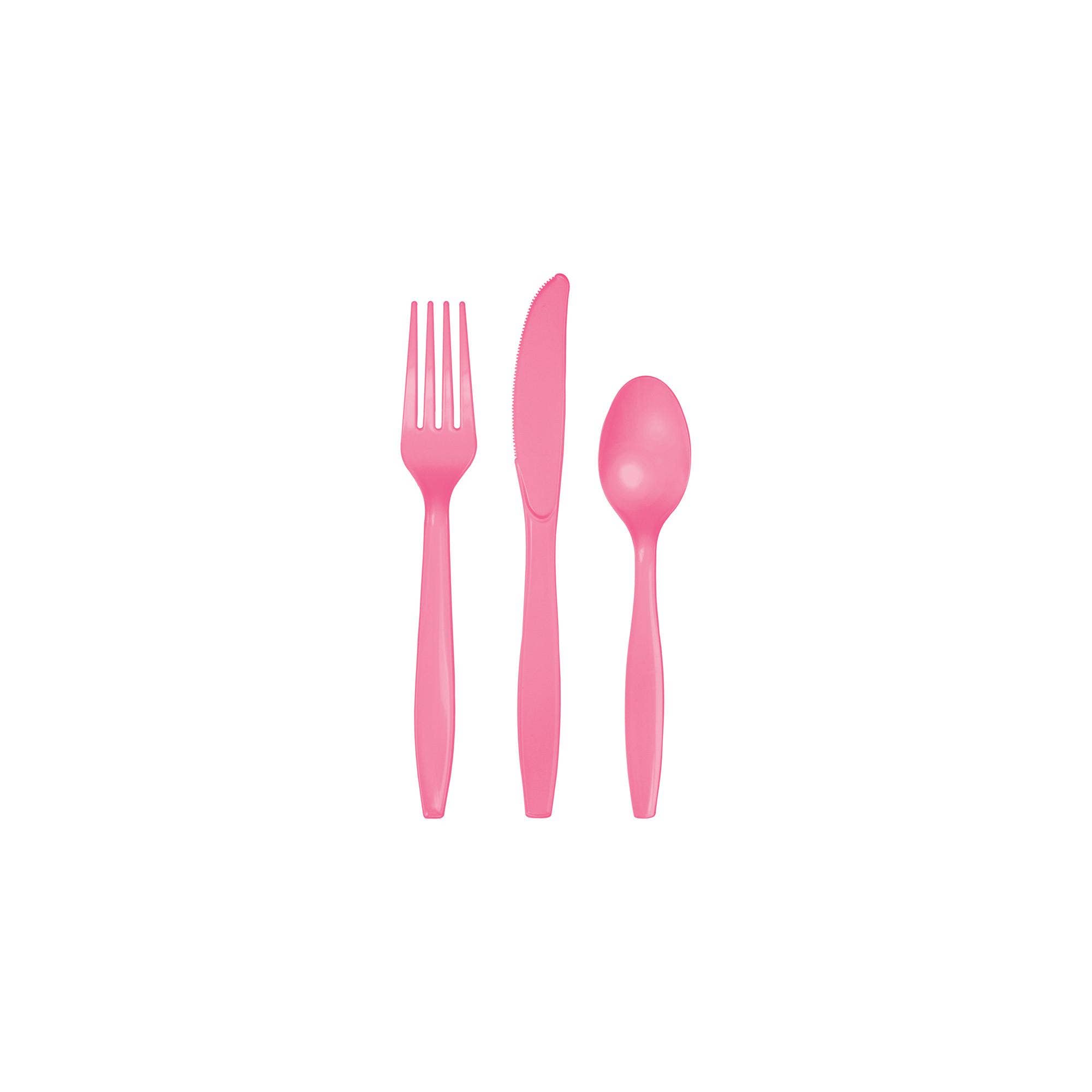 KT Supply - Wholesale Disposable Spoon - Candy Pink Plastic Cutlery Assortment, Case of 2160