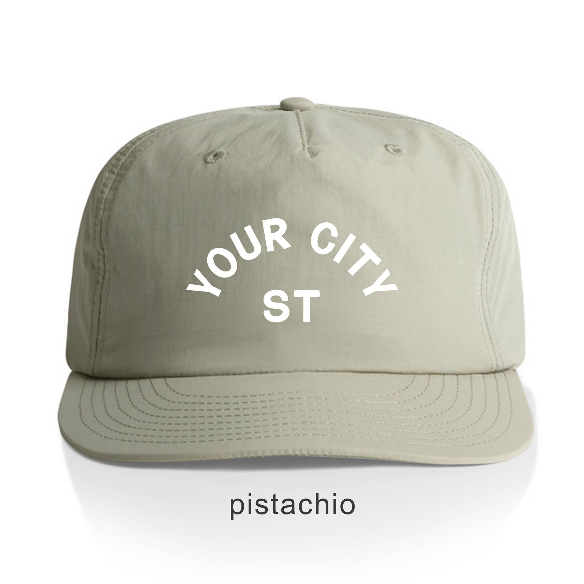 Endless August Supply Co. – wholesale Keps med platt skärm – Unisex – Anpassad Arch City Nylonkeps | Namn Drop Keps | Stadkeps17