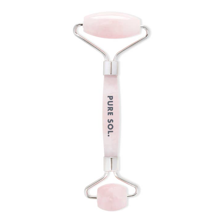 PURE SOL. - Wholesale Face/Beauty Roller - Rose Quartz Facial Roller1