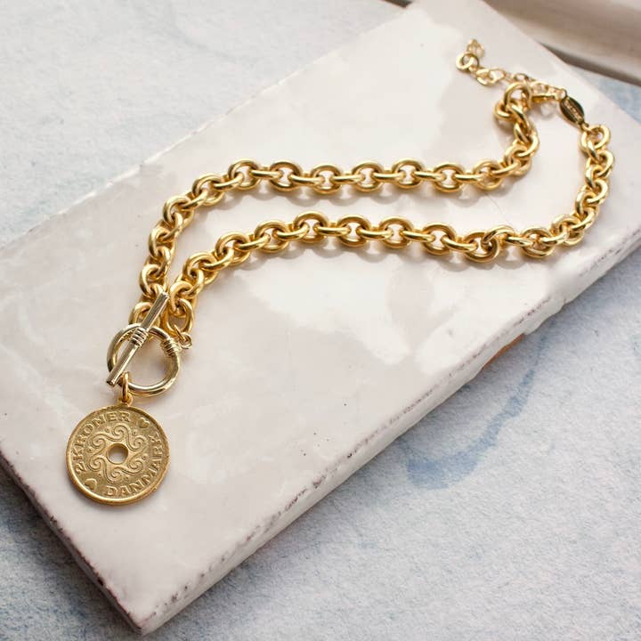 Collier à pendentif pièce danoise pour la vente par a.v. max