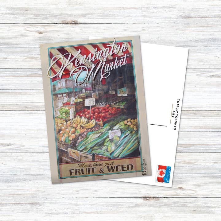 Totally Toronto Art/Sassy City Studio - Vendita all'ingrosso Cartoline - Cartolina di Kensington Market Toronto-Souvenir Regalo di Kensington1