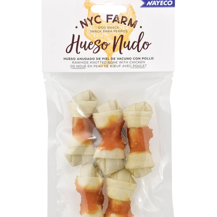 NYC Farm Knot Bone With Chicken 6cm 5 pcs for wholesale by Nayeco