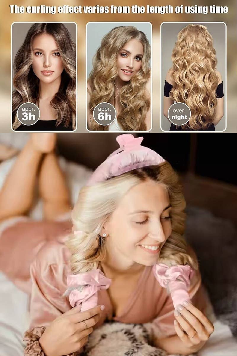 WHITE Heatless Hair Curler Curling Set for wholesale on Faire3