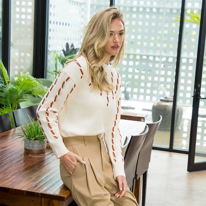 CREAM Long Sleeve Knit Sweater for wholesale on Faire4