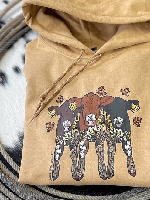 Floral Calf Trio Hoodie for wholesale by Shelley Kudera Design