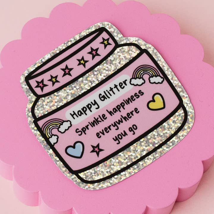 Happy Glitter Sticker for wholesale by The Happy Company