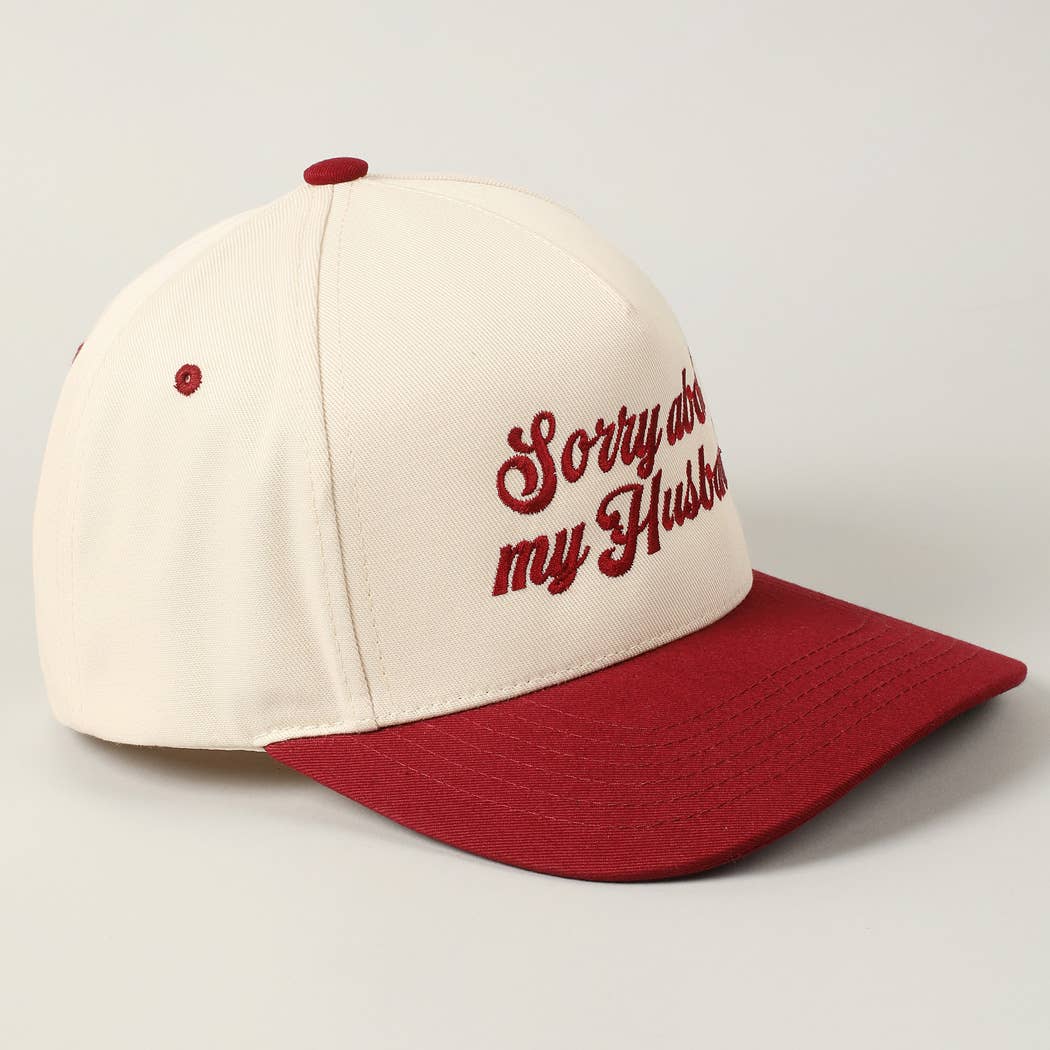 Fashion City - Venta al por mayor Gorra de béisbol - Unisex - Gorra de lona bicolor bordada Sorry About My Wife/Husband30