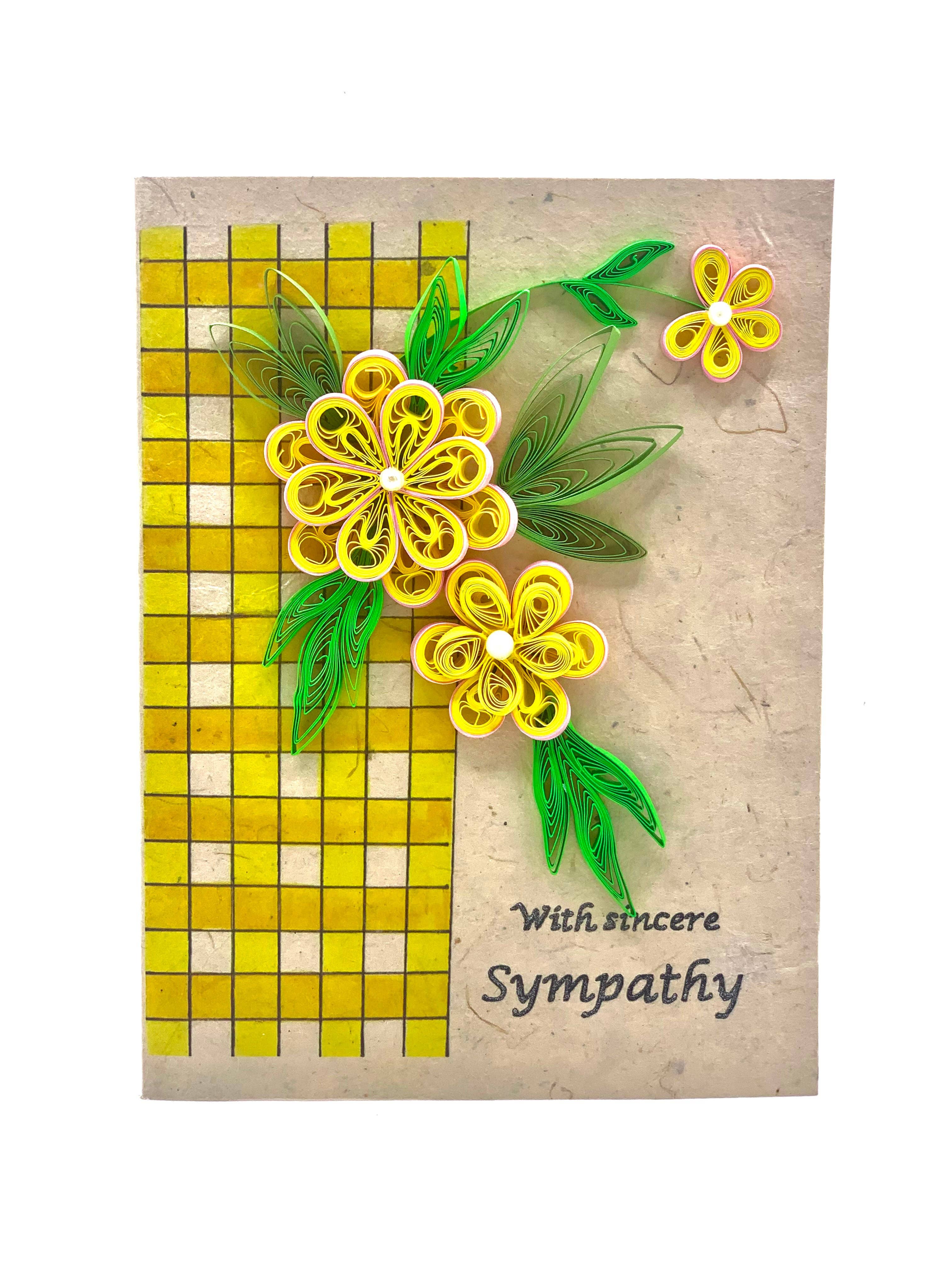 Lokta Cards - Wholesale Sympathy Card - Sympathy - Quilled Flower Greeting Card0