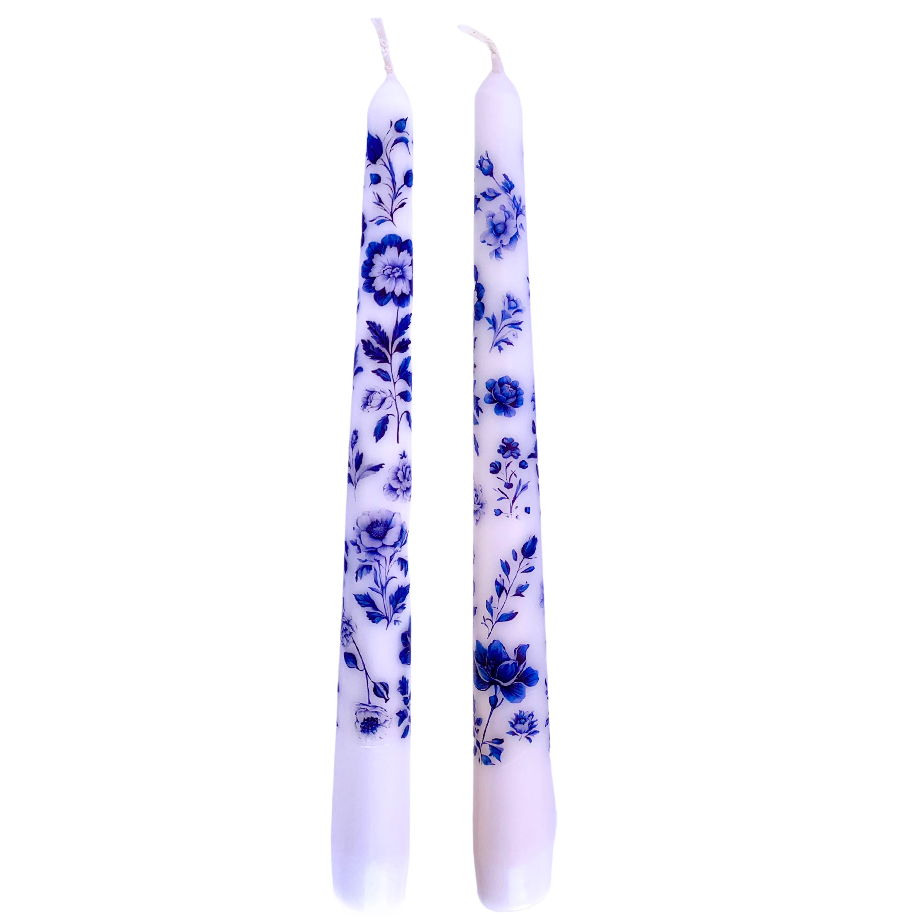 Designs by Michaela - Wholesale Tapered Candle/Candlestick - Blue Floral Chinoiserie Taper Candles for Decor and Gifts4