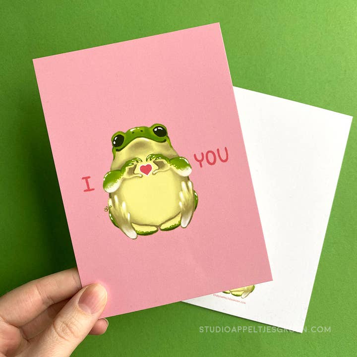 Studio Appeltjesgroen – wholesale Valentine's Day card – I FROG YOU Valentine's Day postcard1