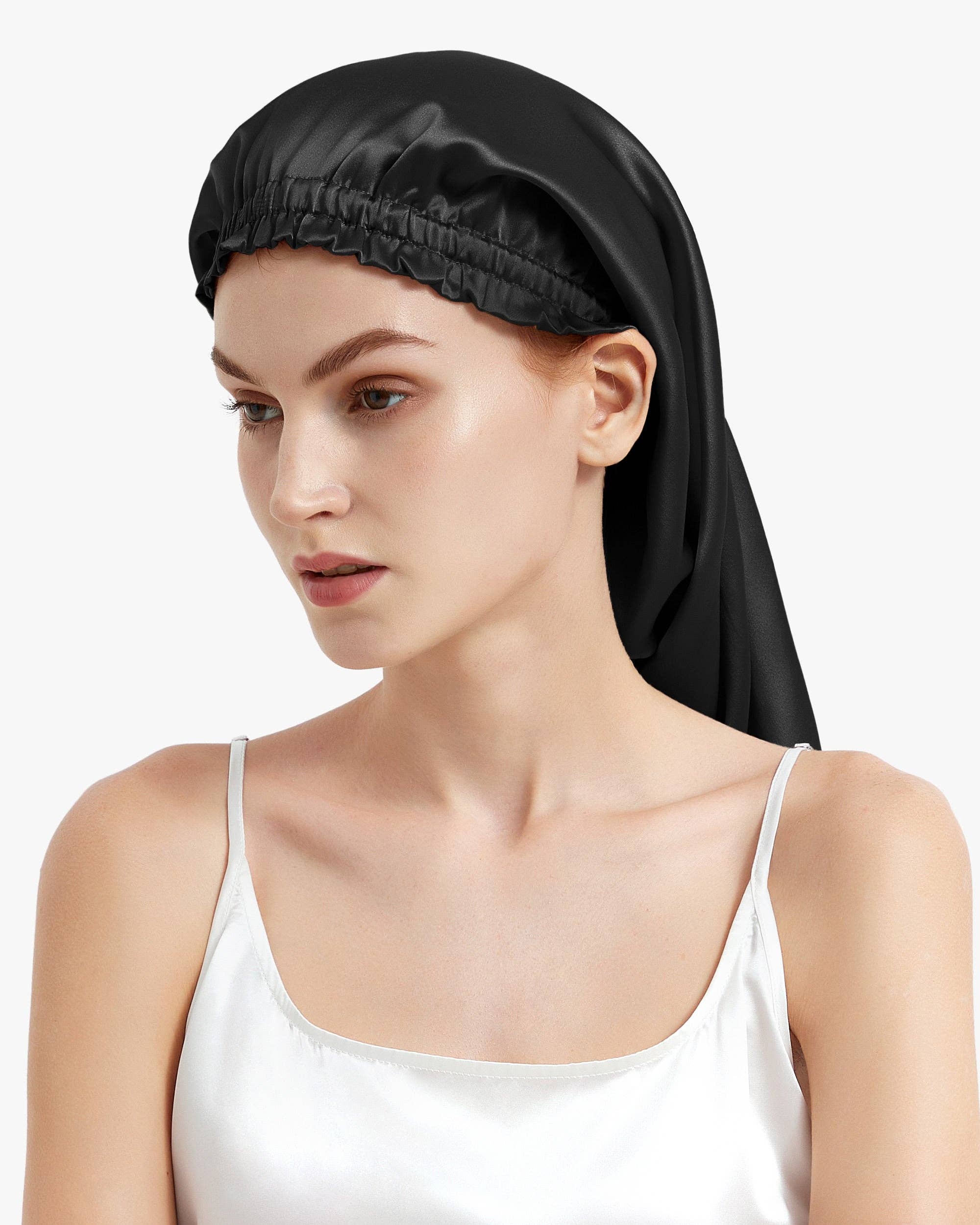 MommeSilk - Wholesale Sleep Cap / Bonnet - Women's - 22 MM - Pure Long Silk Hair Bonnet4