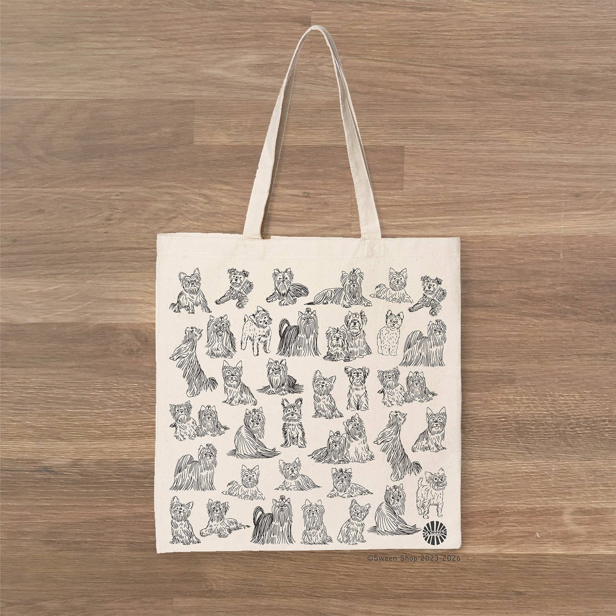 Sween Shop – wholesale Bärkasse - Unisex – Yorkshireterrier Yorkie Canvas Tote-väska för Hundpresent3