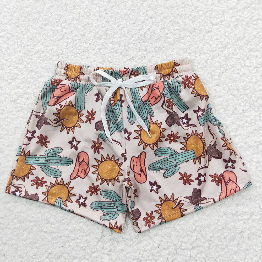 Aier Wholesale - Wholesale Swim Shorts - Kids - Baby Boys Cactus Western Trunks Swimsuits0
