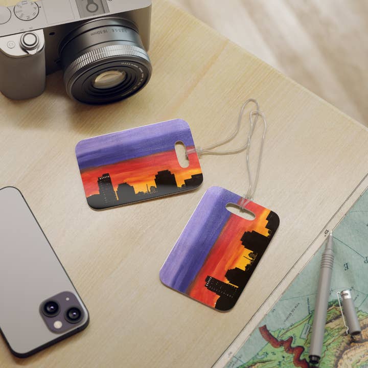 Sunset Over Houston Luggage Tags for wholesale by See Joy Creative