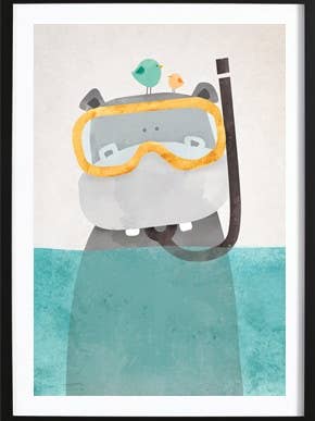 Snorkel Nijlpaardje Poster voor wholesale door Wallified