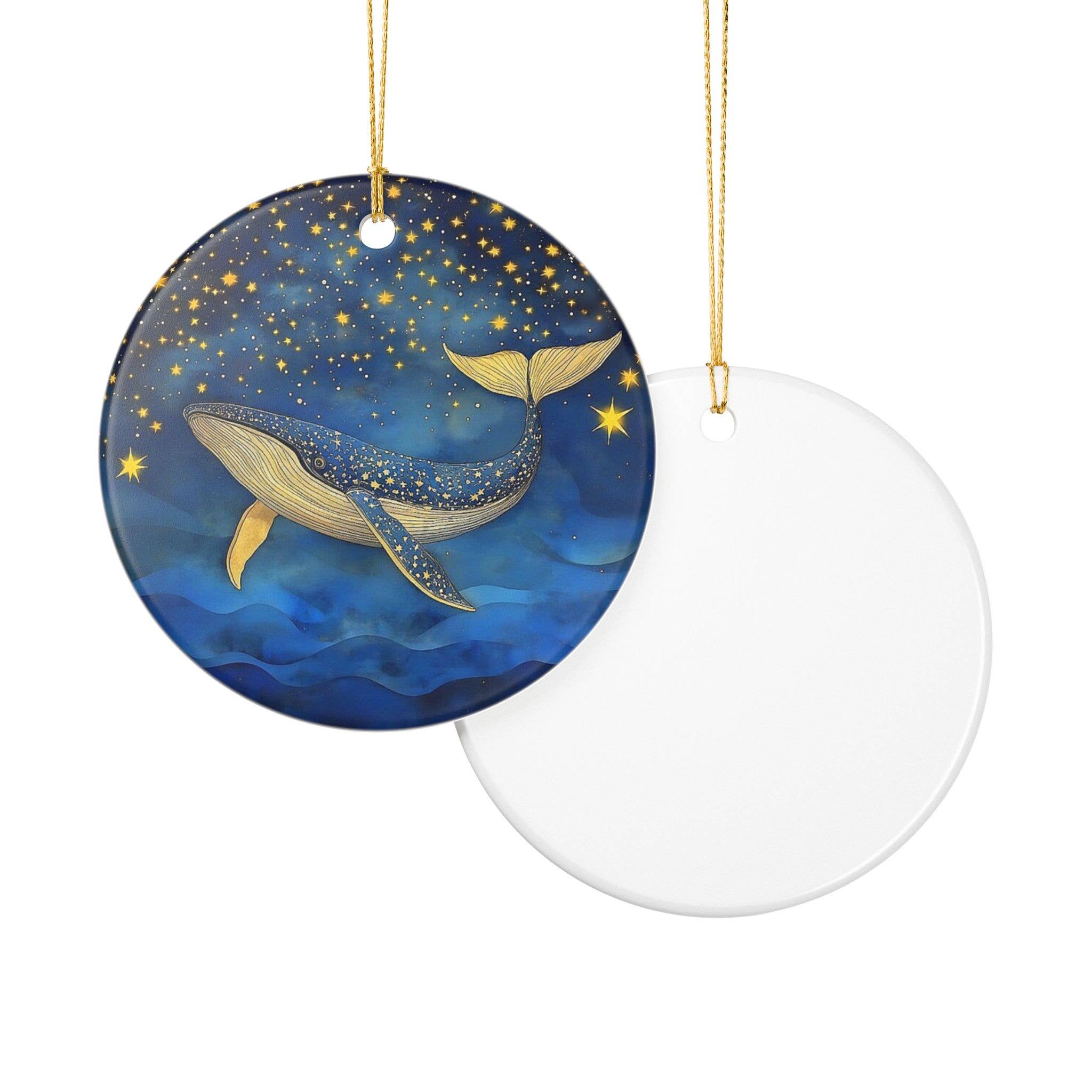 Miss Crabtree - Wholesale Ornament - Whale Starry Night William Morris Christmas Ornament   1