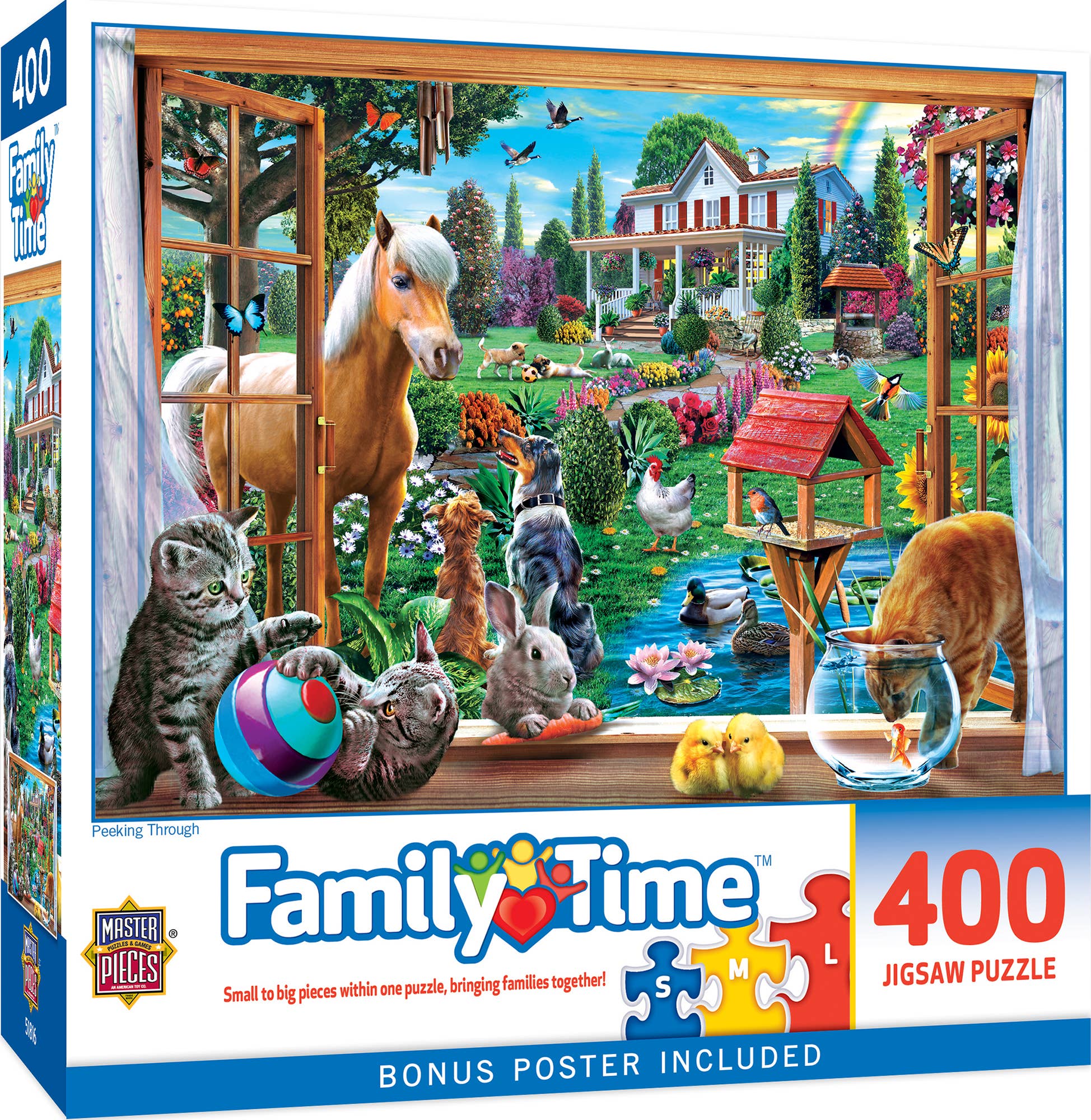 Masterpieces Puzzles - Wholesale Puzzle - Kids - Family Time - Peeking Through 400 Piece Puzzle0