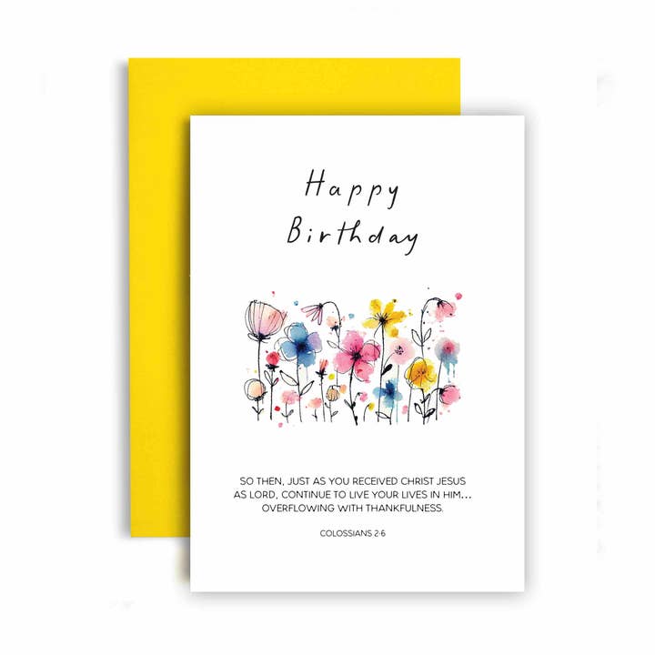 Colossians 2:6 Religious Happy Birthday Card for wholesale by Huxters