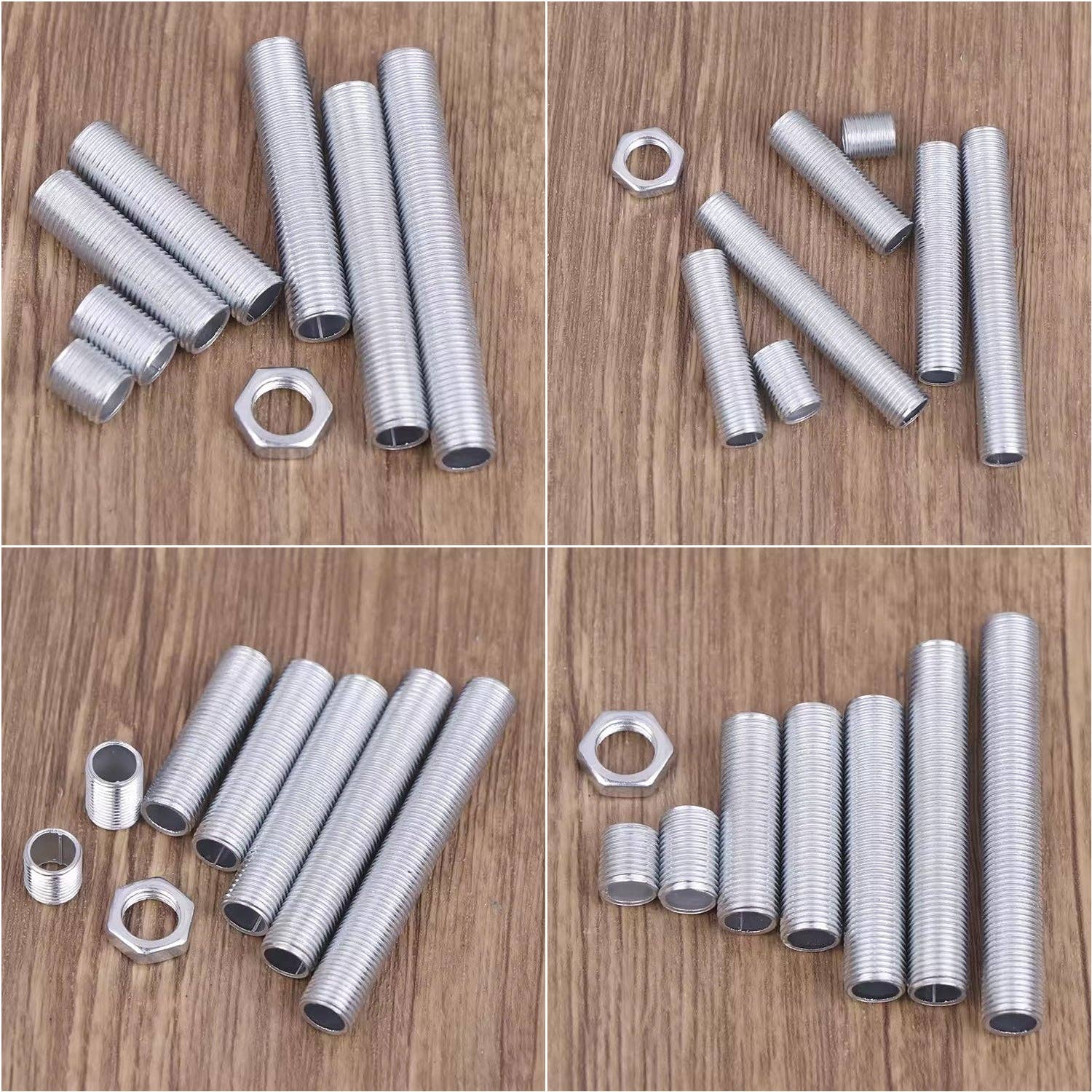 Ledsone - Wholesale Craft Supplies - 5 x M10 Threaded Aluminum rod Nipple hollow tube in various length ~ 28981