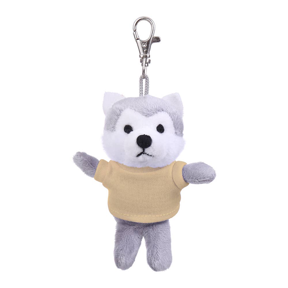 Plushland - Wholesale Keychain - Unisex - 4" Keychain - Husky with customized shirt13