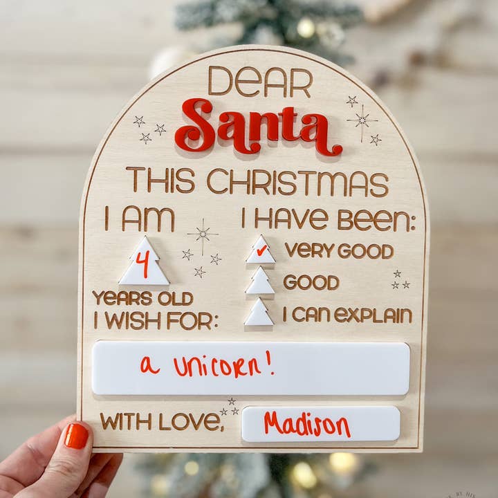 Reusable Dear Santa Dry Erase Letter Board for wholesale by By His Saving Grace, LLC