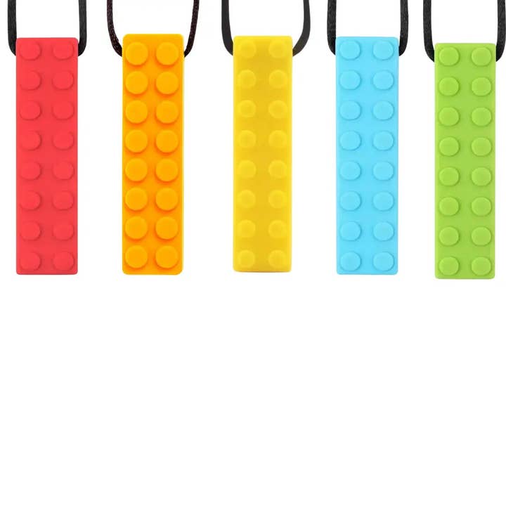 Brick Pendant Silicone Sensory Necklace for wholesale by Zebra Babies