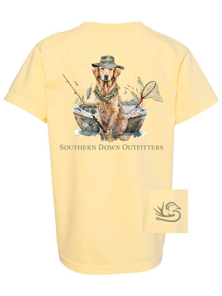 T-shirt Dog in Boat pour jeunes pour la vente par Southern Down Outfitters