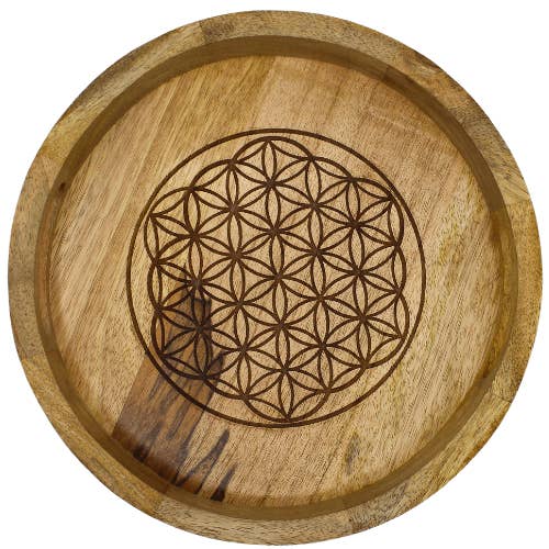 Eastern Trading - Wholesale Decorative tray - Mango Wood Tray Flower Of Life