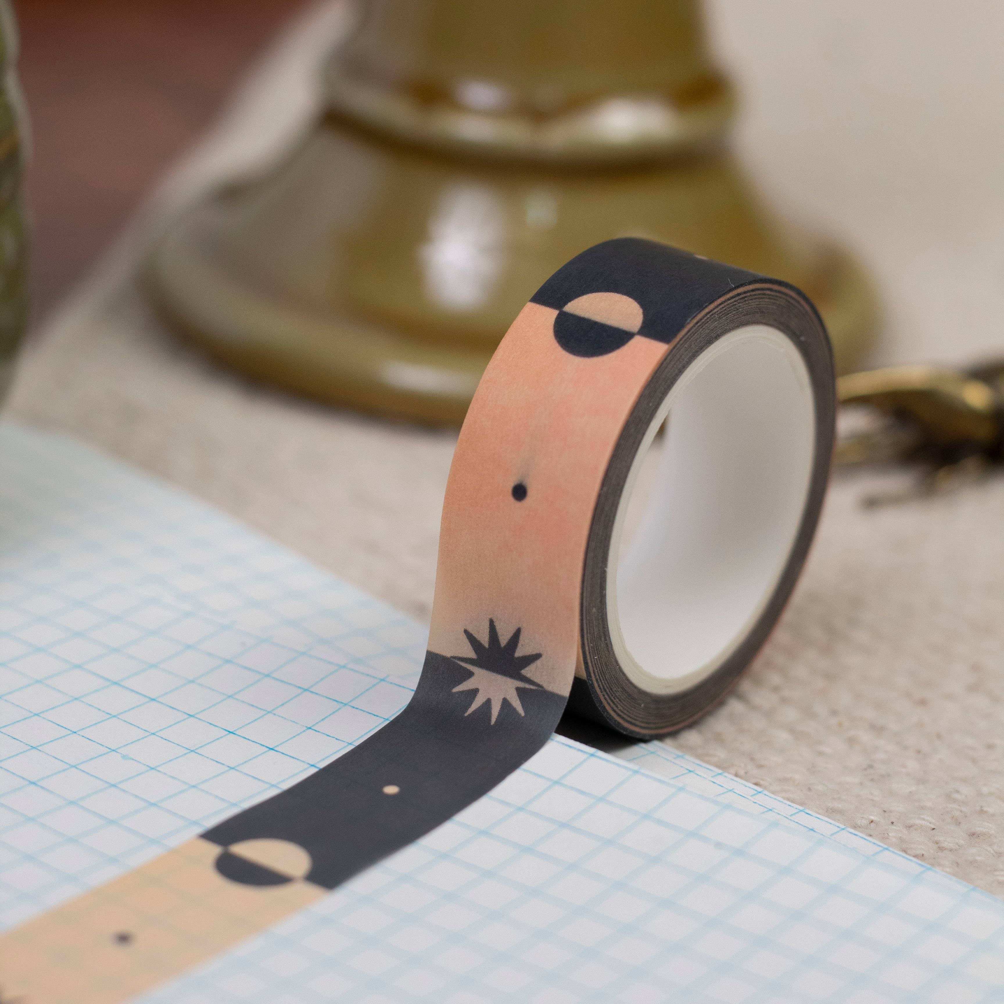 Lately Studio - Wholesale Washi Tape - Sun and Moon Washi Tape | Black & White Monochrome Washi2