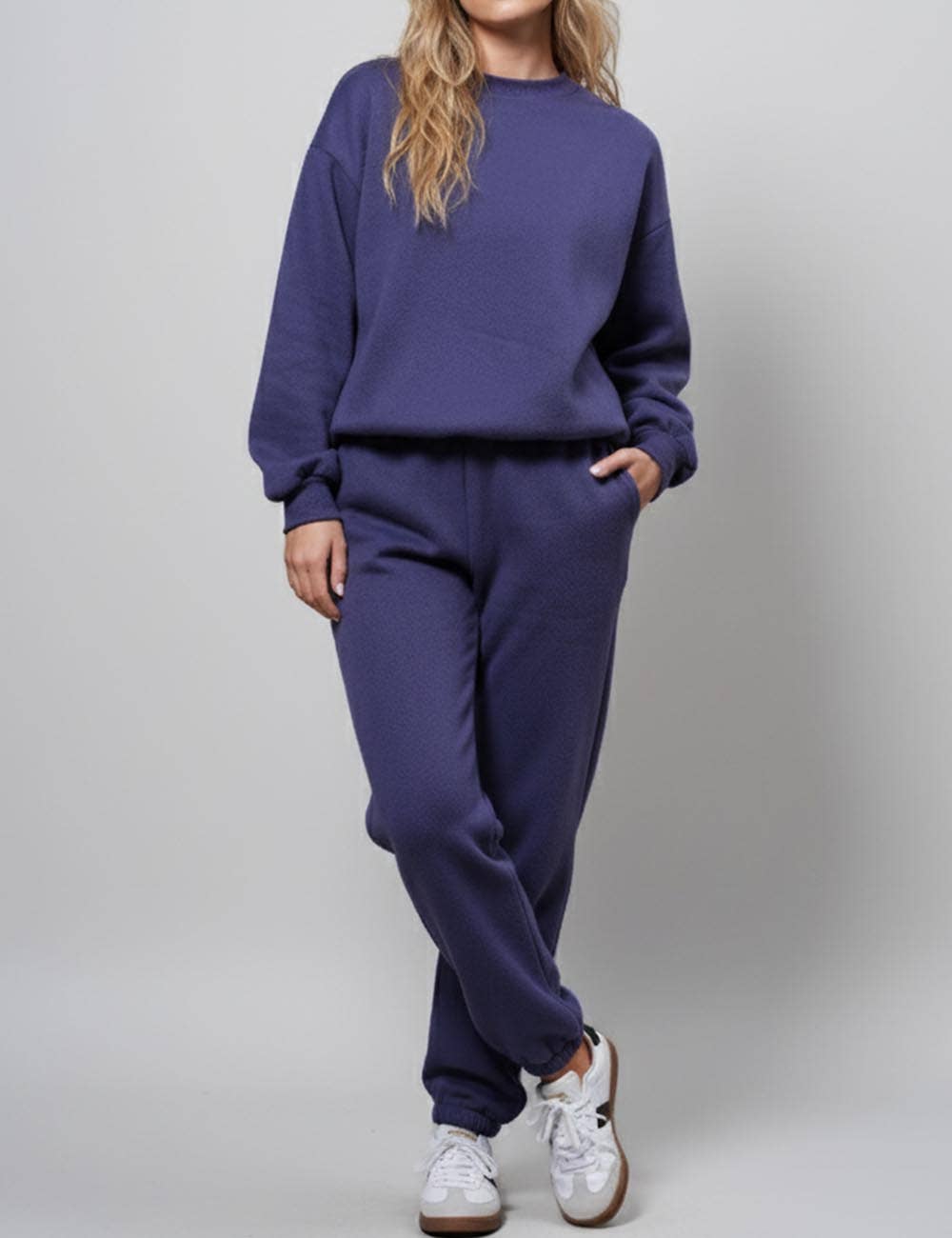 Sweetkama - Wholesale Lounge Set - Women's - Ladies Solid Color Sweatshirt and Pants Sets 211021A15