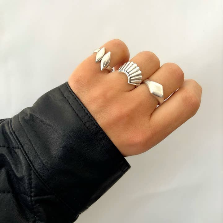 Christina Christi – Engroshandel Statementring – Boho Ringe Sølv, Brede Ringe5