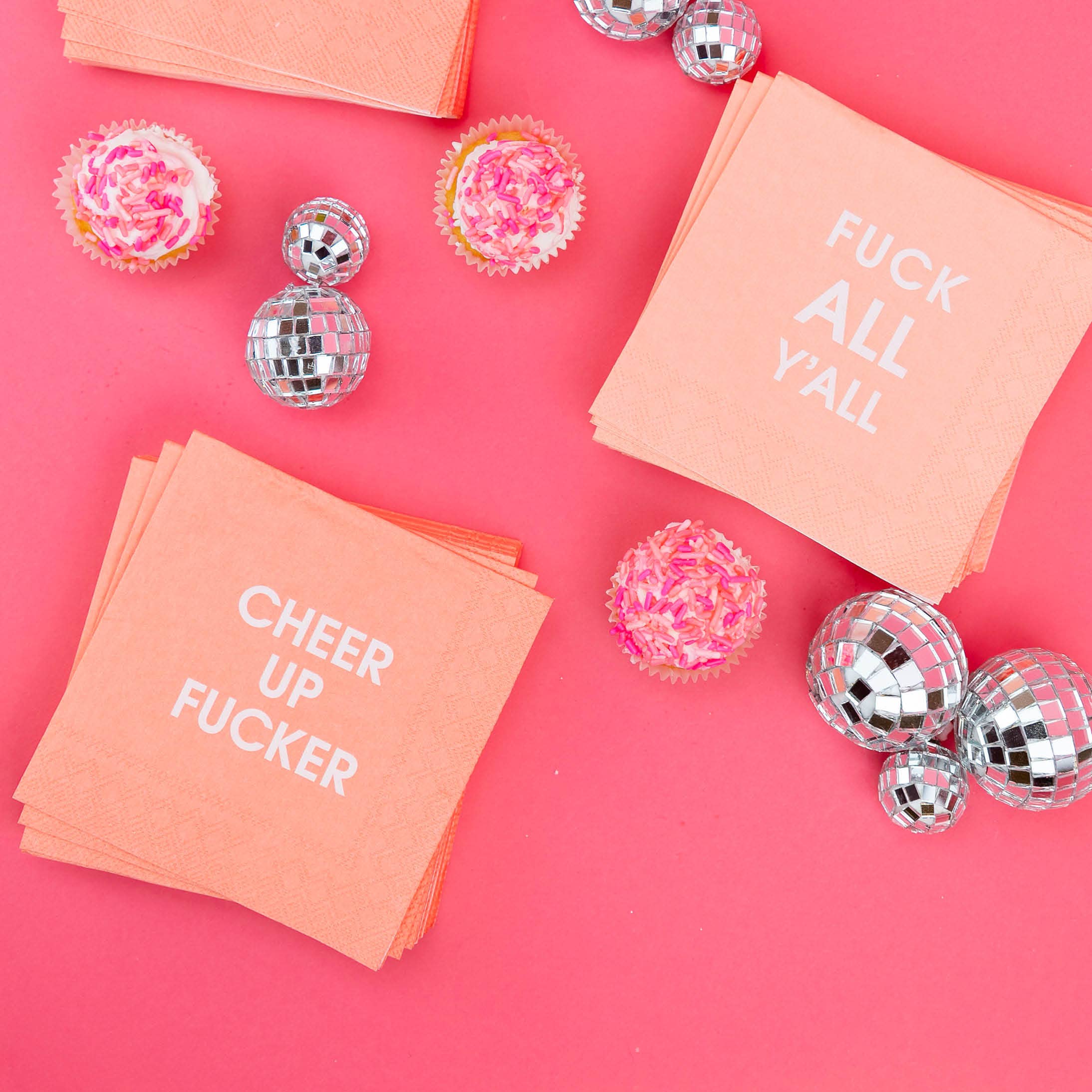 Chez Gagné - Wholesale Disposable Napkin - Cheer Up Fucker - Funny Cocktail Napkins2