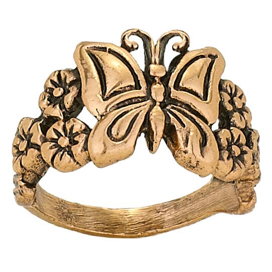 Bronze Butterfly Ring for wholesale by Tiger Mountain Jewelry