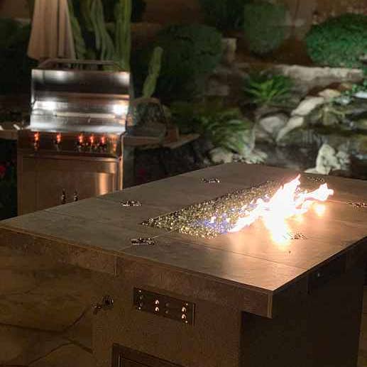 Patio Elegance - Wholesale Fire pit - Entertainer Outdoor Fire Pit Table – 6 Ft with Fire Glass (LP/NG Compatible)5