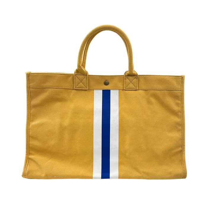 Stripe Canvas Tote- Yellow for wholesale by Cthru Purses