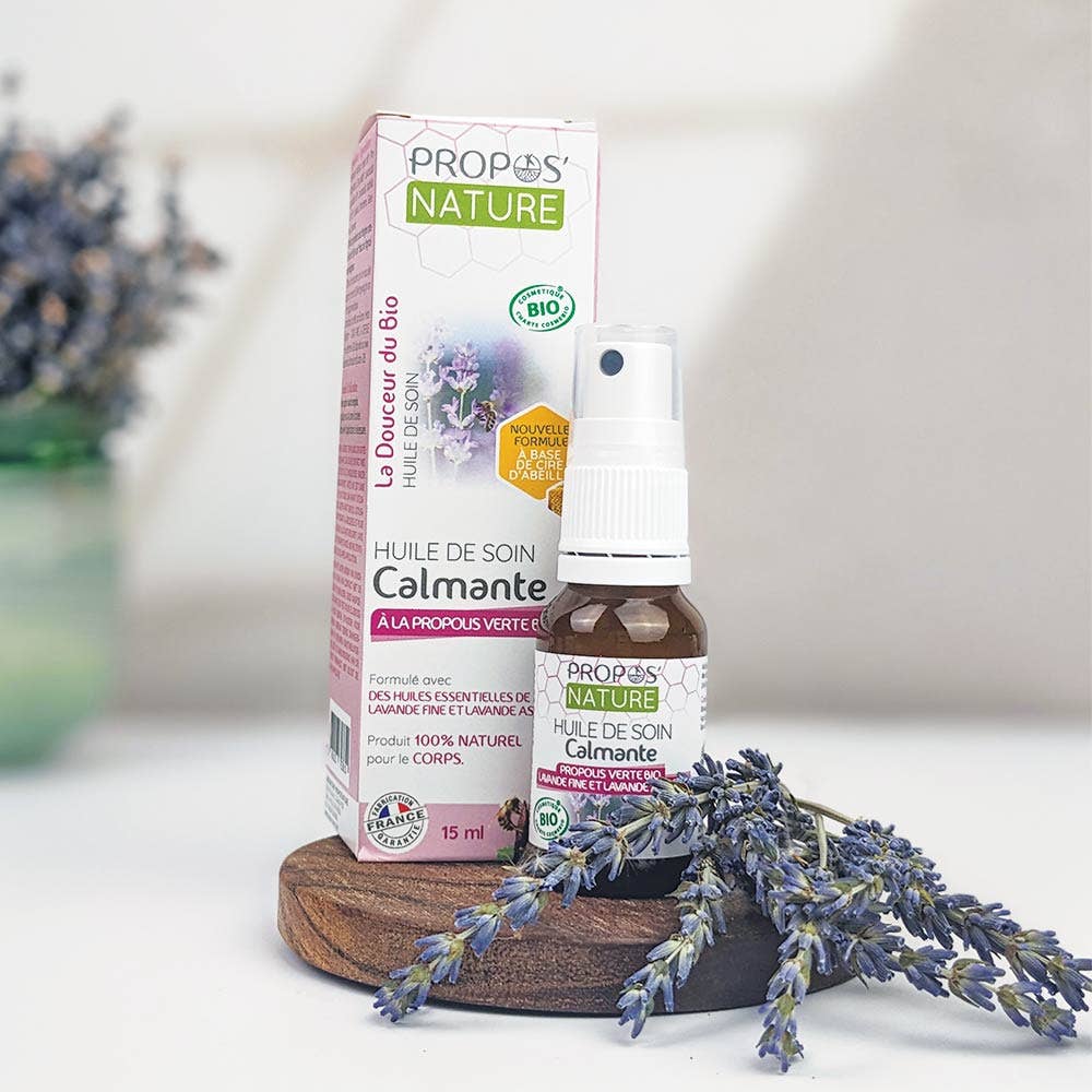 Propos'Nature - Vente Pommades/crèmes contre les démangeaisons - Huile Calmante Piqûres Bio - Propolis & Lavande - 15ml0