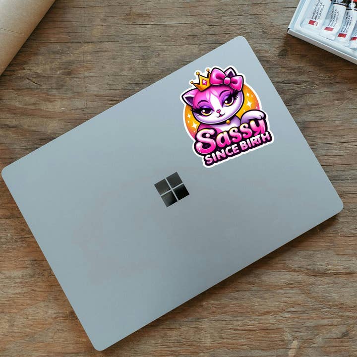 ADH Sticker Shop - Wholesale Sticker - Cartoon Diva Cat Sassy Vinyl Sticker for Tumbler & Laptop