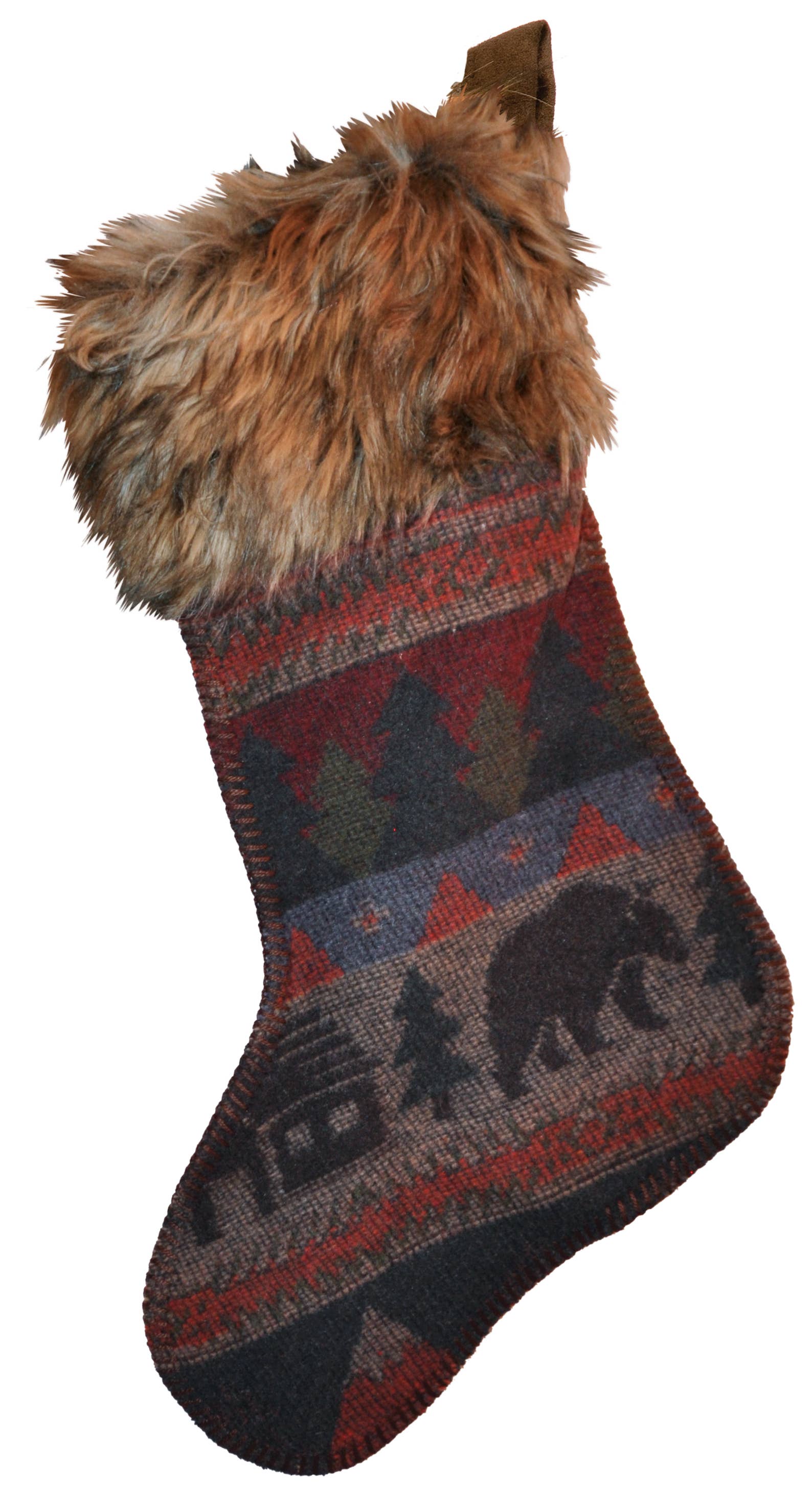 Wooded River Inc - Wholesale Holiday Stocking - Cabin Bear Christmas Stocking 14x20