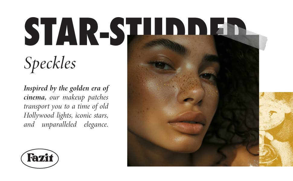 Fazit – wholesale Temporary tattoo – Gold Glitter Freckles Makeup Patches10